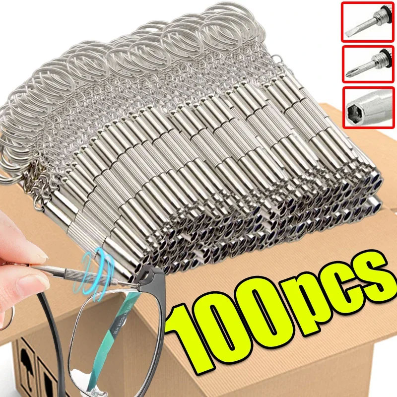 Watch Repair Tool Kit - Stalen bril-schroevendraaier Bril-schroevendraaier Horlogereparatieset met sleutelhanger