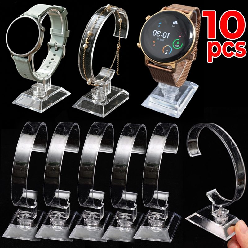 Jewelry Like Watches - Transparante horloge-displaystandaard C-Circle acrylhouder toonbankstandaard polshorloge