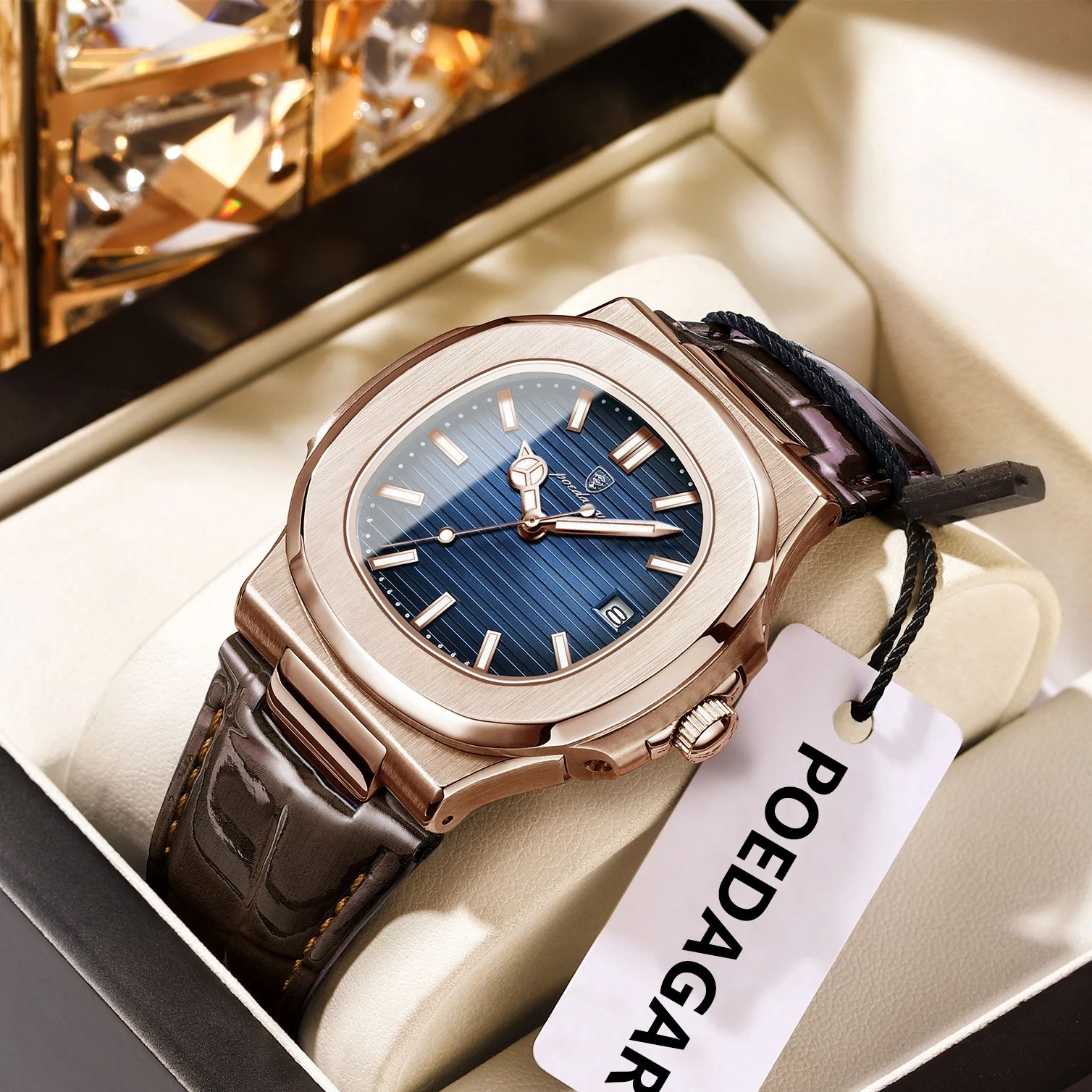 Rg Watches & Jewelry Gmbh - POEDAGAR zakenman horloge datum waterdicht lichtgevend