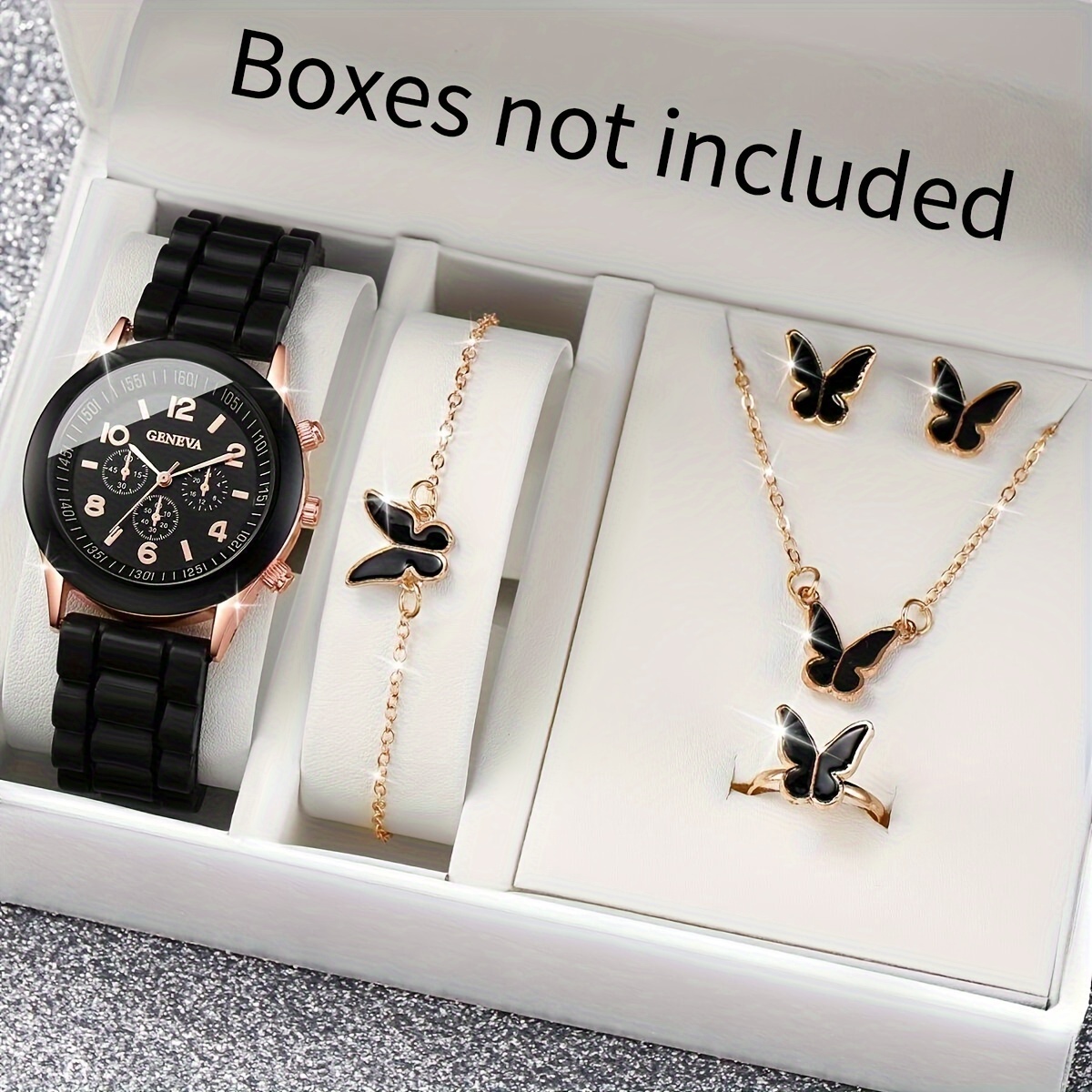 Jewelry Like Watches - 6 stks/set dameshorloge casual siliconen band