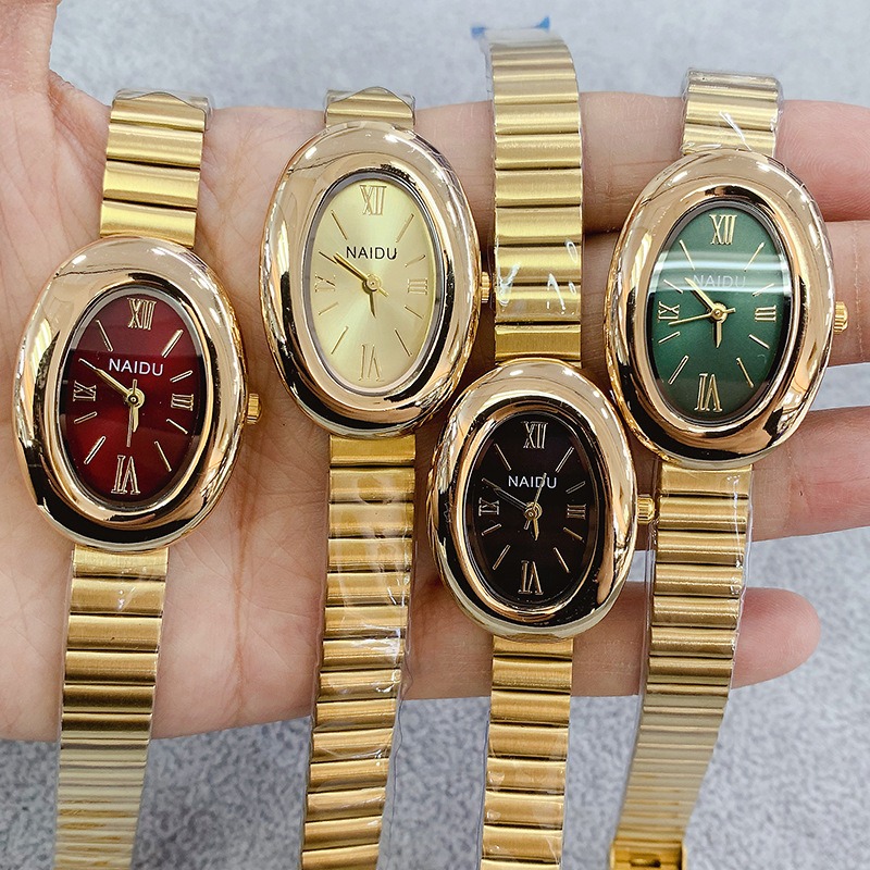 Jewelry Watches Gold - Luxe Merk Goud Ovale Vrouwen Quartz