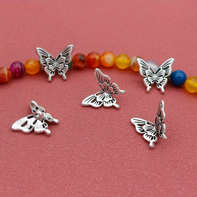 Butterfly Pendant Necklace - 10PCS Silver Butterfly Accessories DIY- Necklace