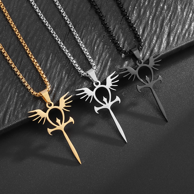Al Ain Jewelry & Watches Exhibition 2025 - Rvs Glossy Ankh Angel Wings Zwaard