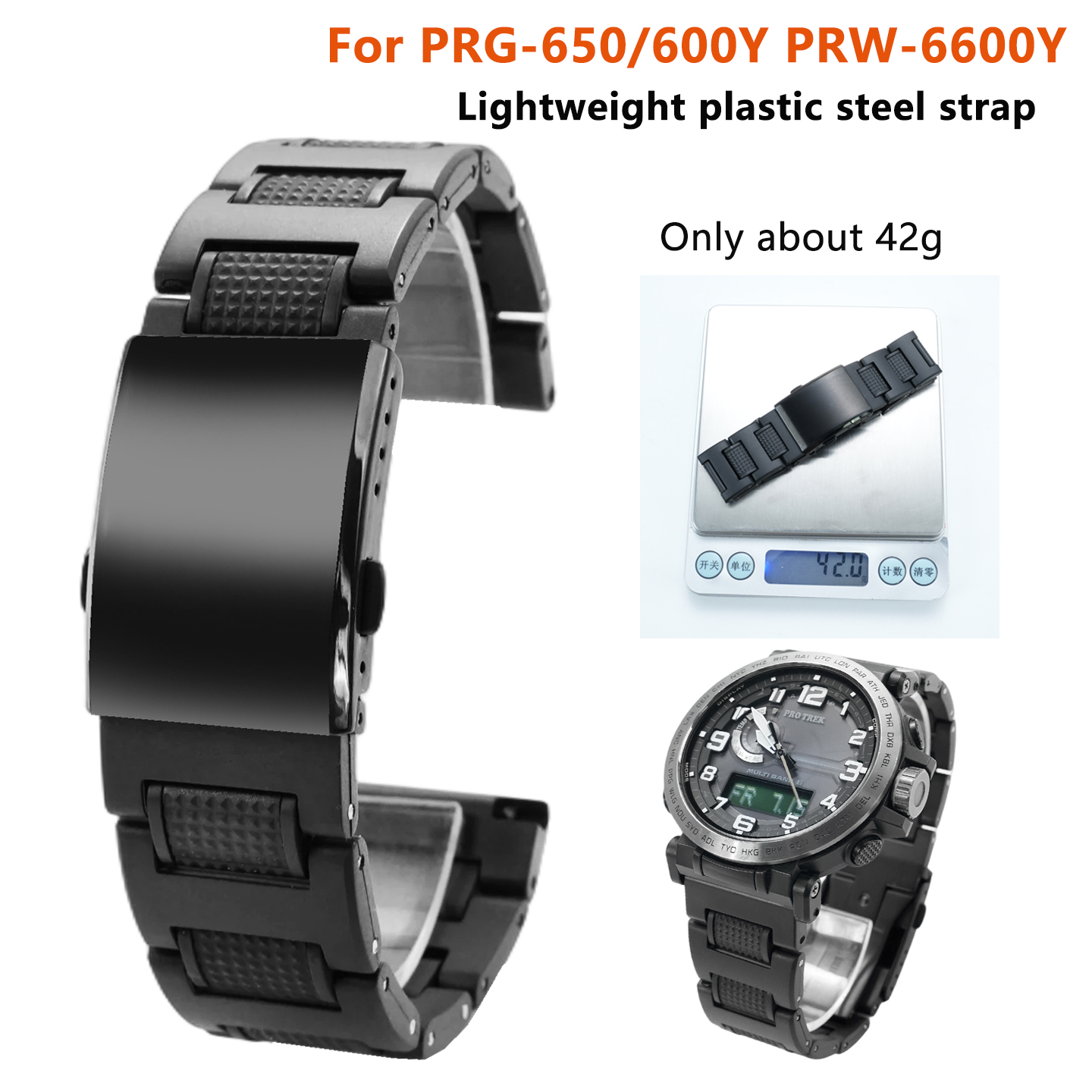 Rg Watches & Jewelry Gmbh - 24mm band voor Casio horloge RG-650Y