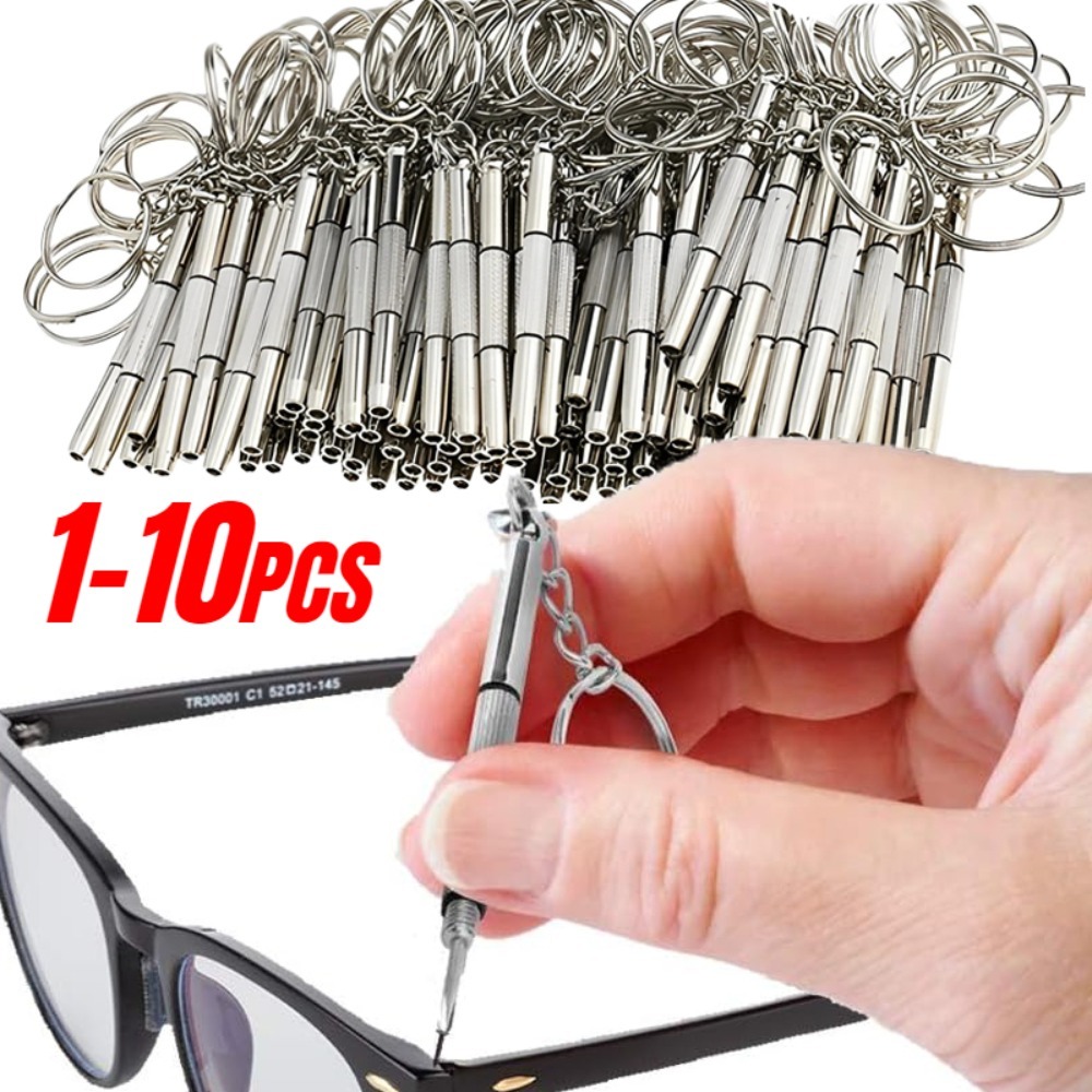 Watch Repair Tool Kit - Stalen bril-schroevendraaier Bril-schroevendraaier Horlogereparatieset met sleutelhanger