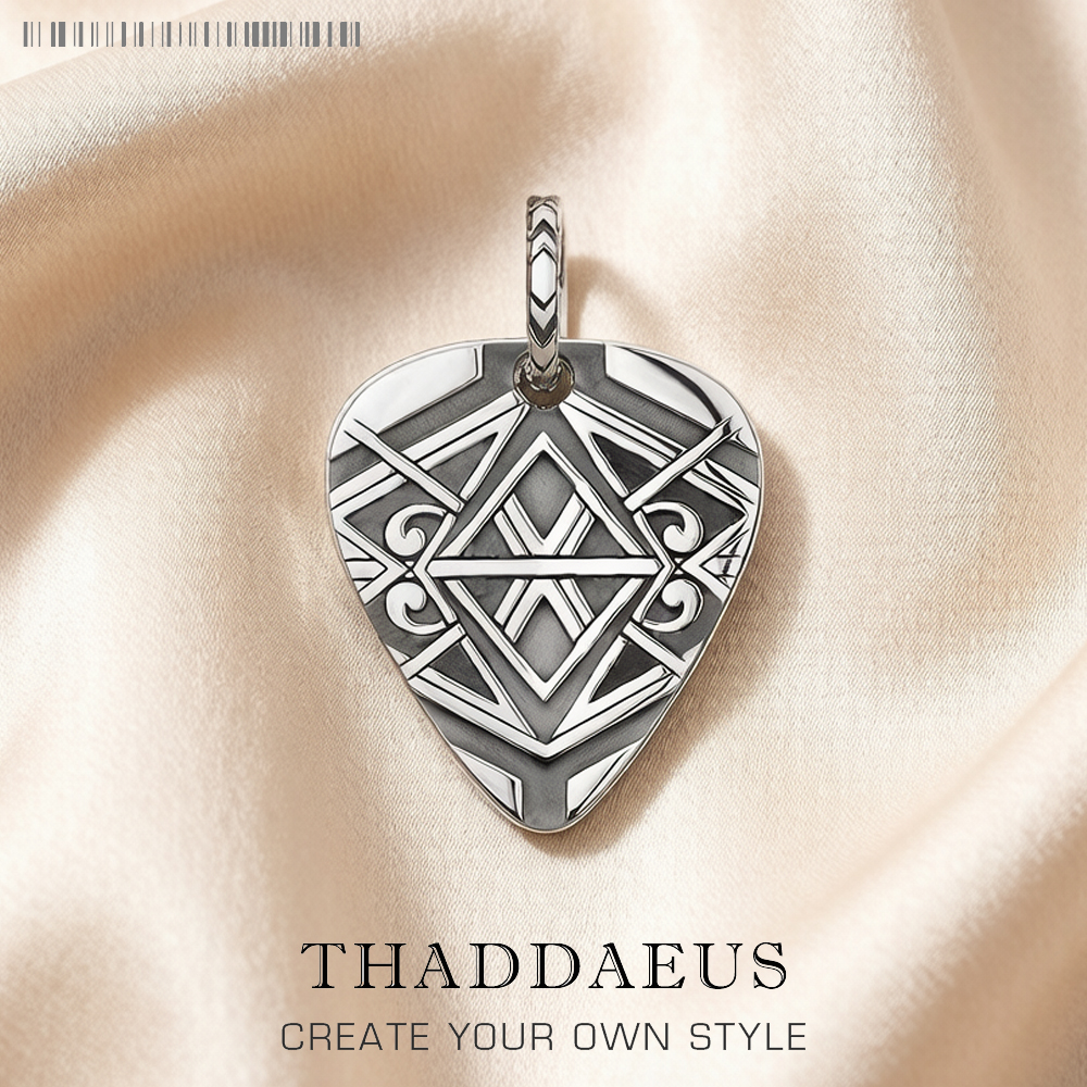 Mens Dog Tag Necklace - Versierde Dog Tag Hanger, Gloednieuw 925