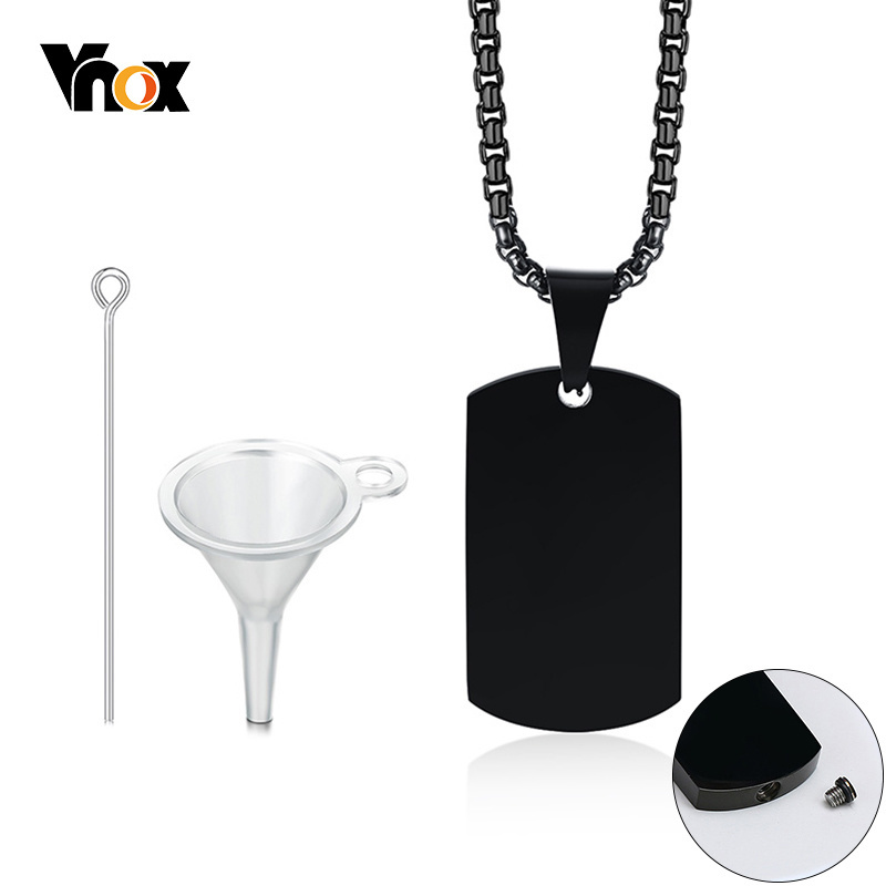Mens Dog Tag Necklace - Vnox Mannen Dog Tag Container Hanger