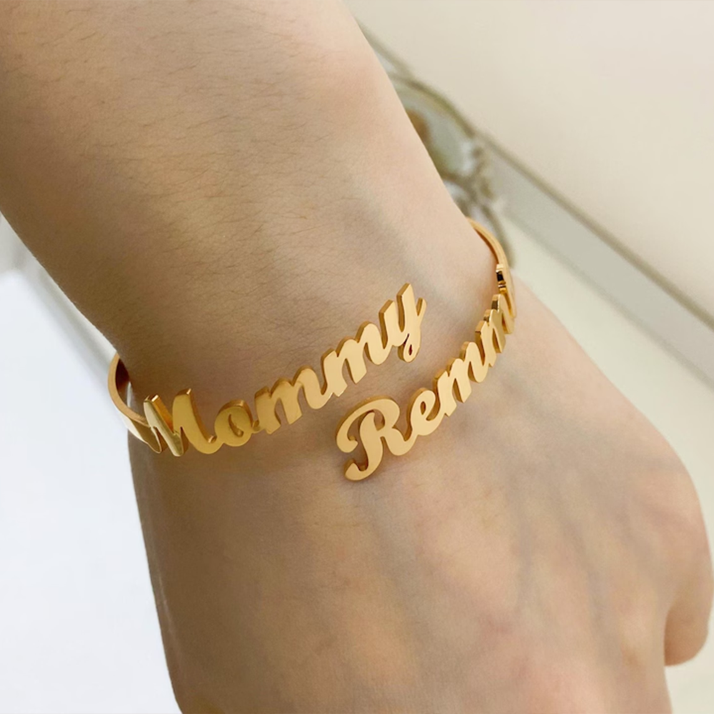 Rose Gold Bracelet - Pas twee naamarmbanden, goud, zilver, roségouden