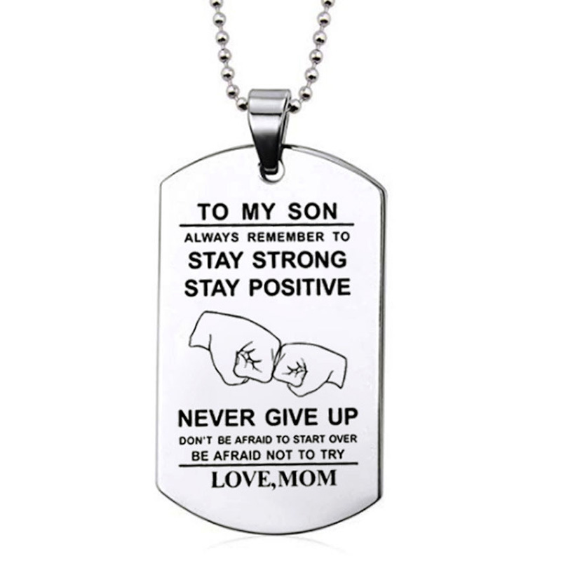Aan mijn zoon inspirerende ket - Mens Dog Tag Necklace recensie en prijs