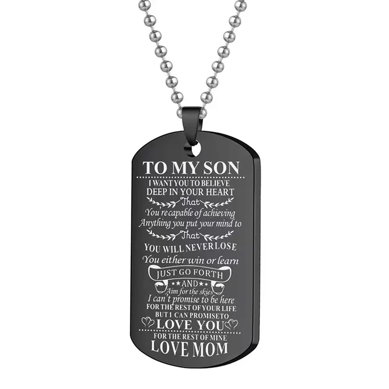 Aan mijn zoon inspirerende ket - Mens Dog Tag Necklace recensie en prijs