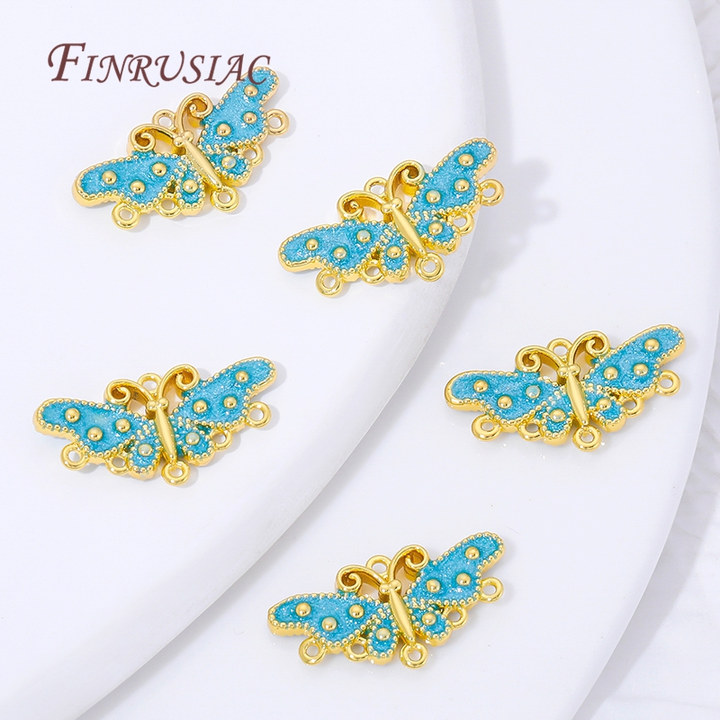 18K verguld blauw emaille vlin - Butterfly Pendant Necklace recensie en prijs