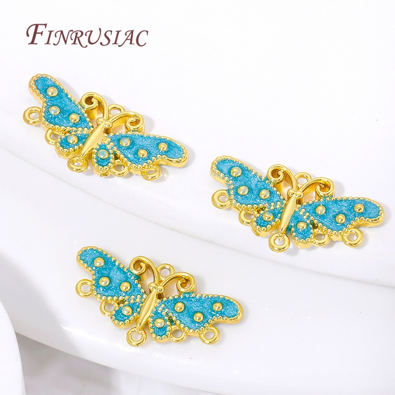 18K verguld blauw emaille vlin - Butterfly Pendant Necklace recensie en prijs