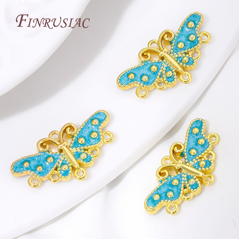 18K verguld blauw emaille vlin - Butterfly Pendant Necklace recensie en prijs
