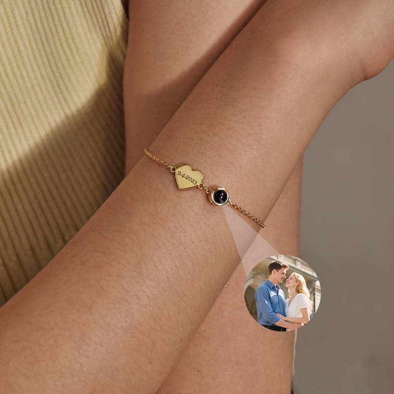 Aangepaste naam armband met fo - Rose Gold Bracelet recensie en prijs