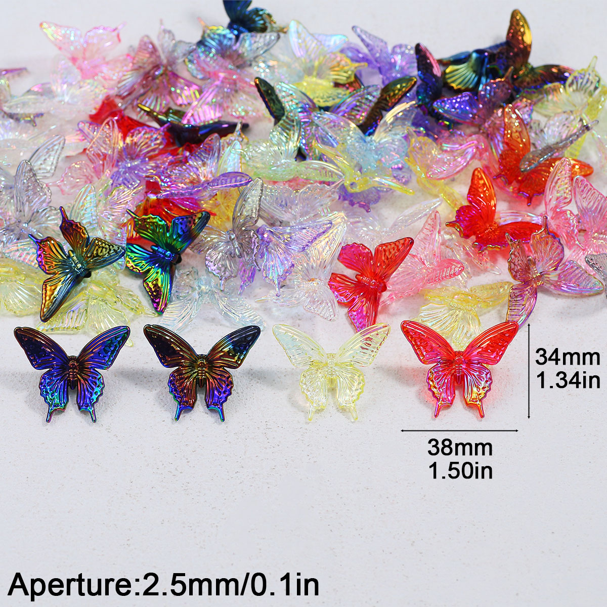 38*34mm acryl vlinder UV gemen - Butterfly Pendant Necklace recensie en prijs
