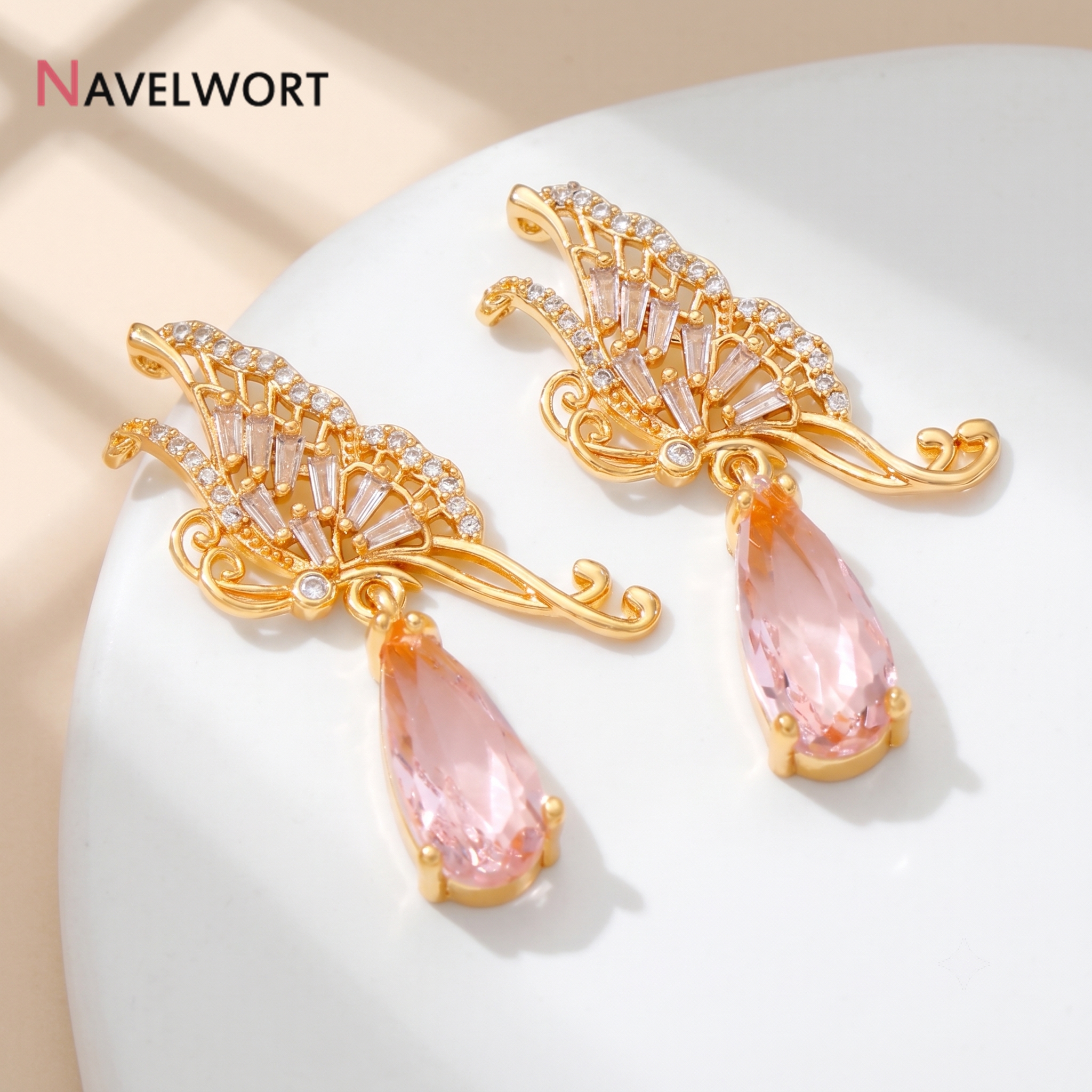18K verguld messing met zirkoo - Butterfly Pendant Necklace recensie en prijs
