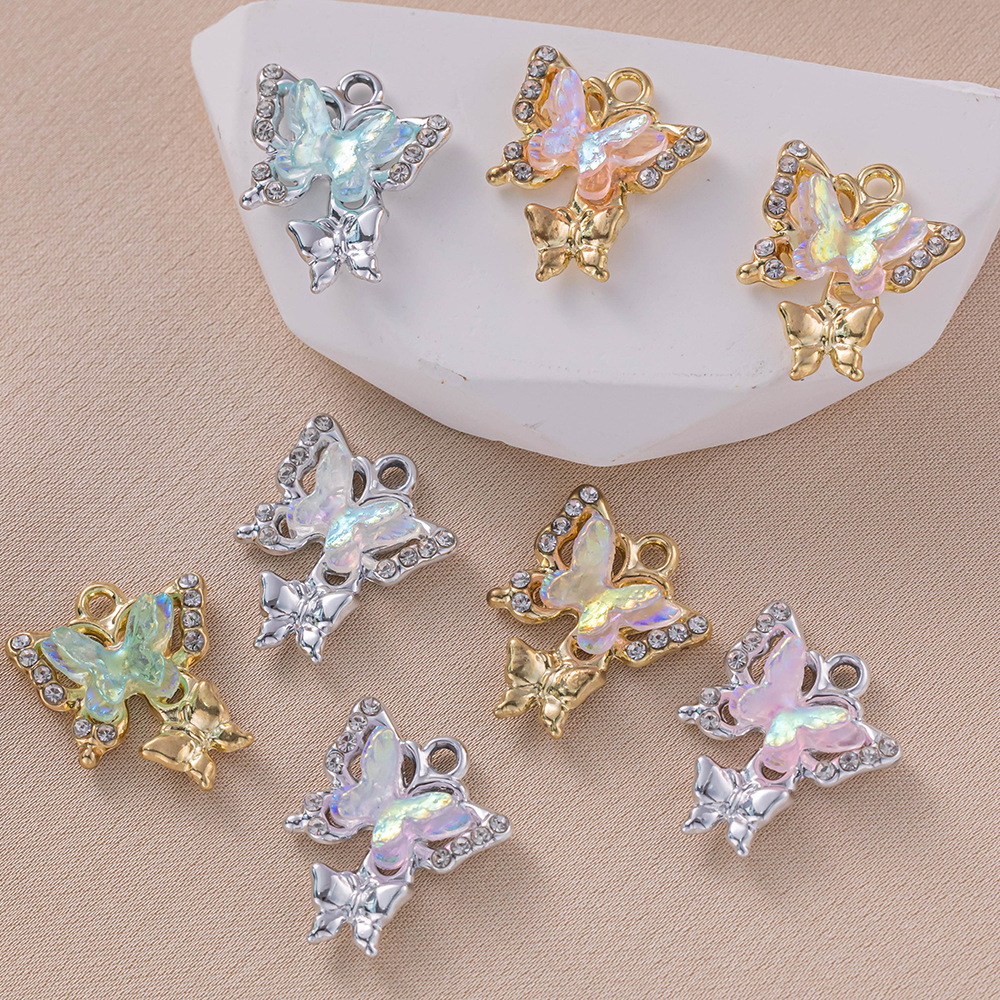 10 stks/partij Animal Charms V - Butterfly Pendant Necklace recensie en prijs