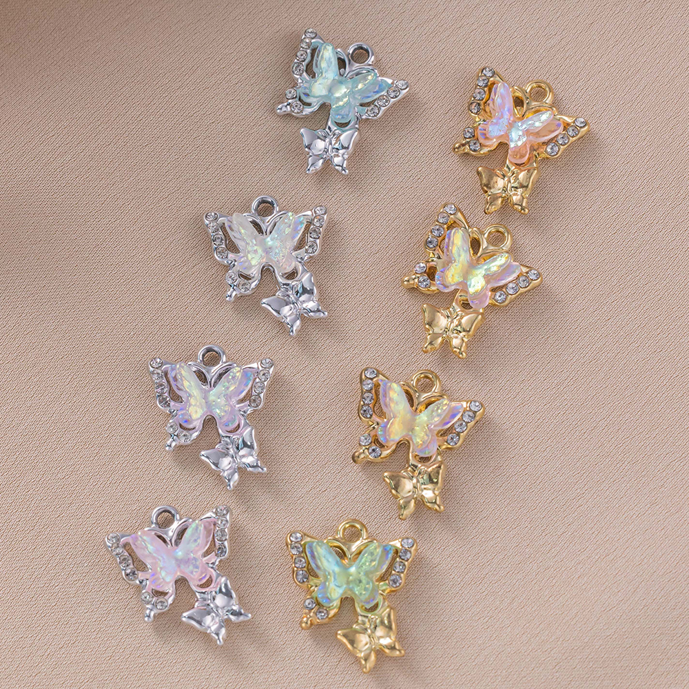 10 stks/partij Animal Charms V - Butterfly Pendant Necklace recensie en prijs