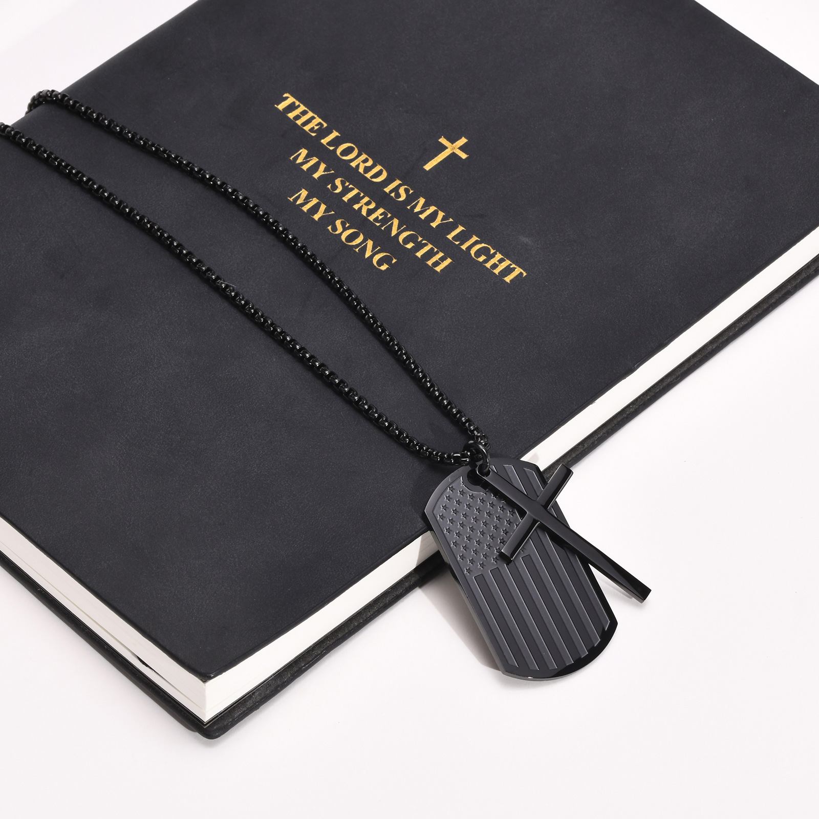 Zwarte Cross Kettingen Voor Ma - Mens Dog Tag Necklace recensie en prijs