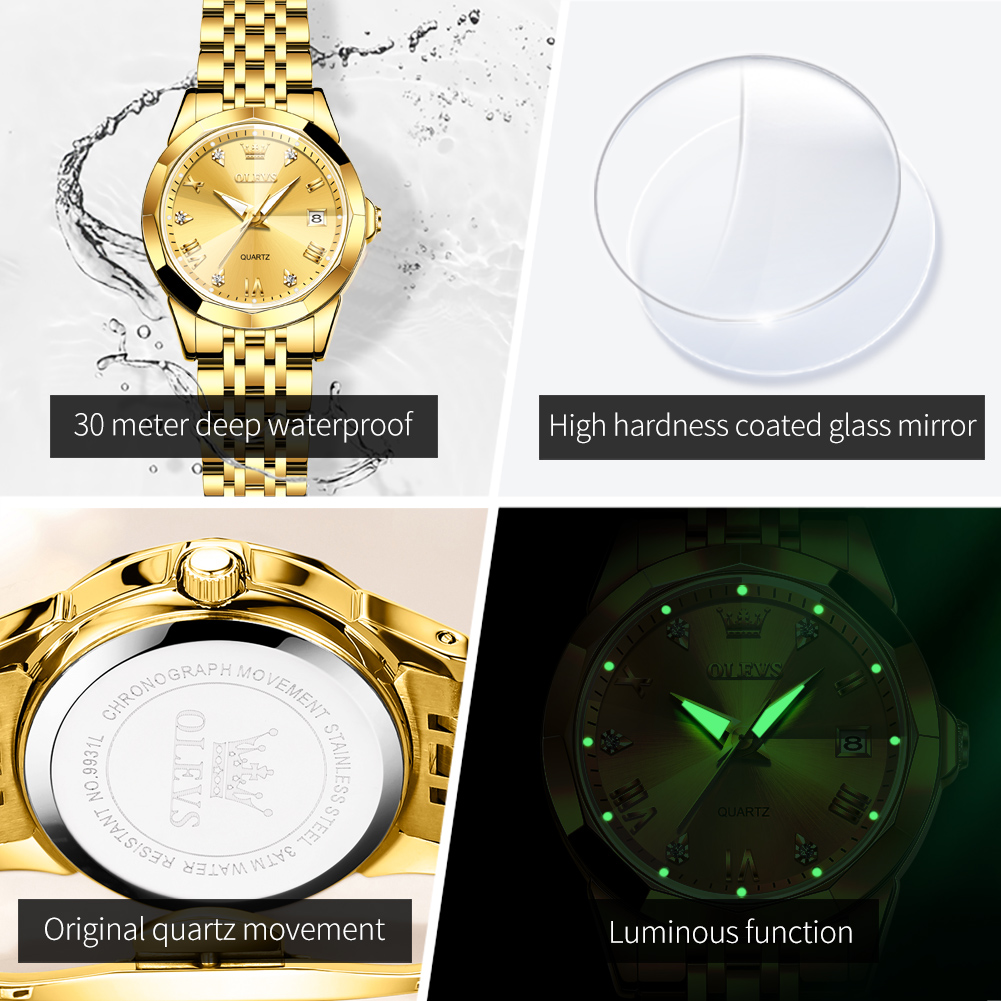 OLEVS Mode Gouden Horloge voor - Jewelry Watches Gold recensie en prijs