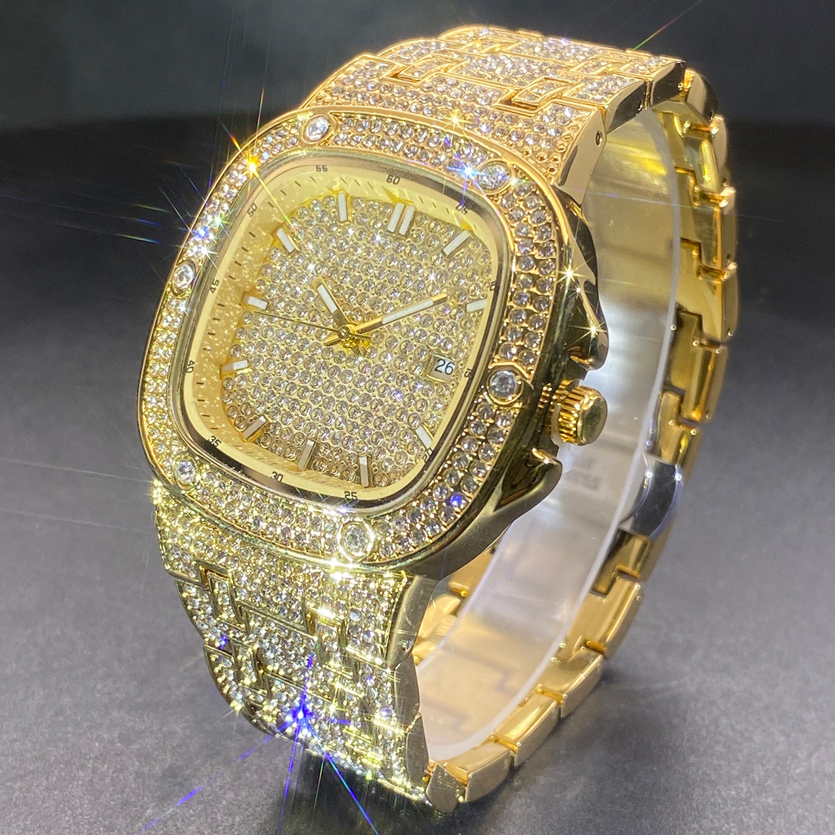Vierkant polshorloge voor here - Jewelry Watches Gold recensie en prijs