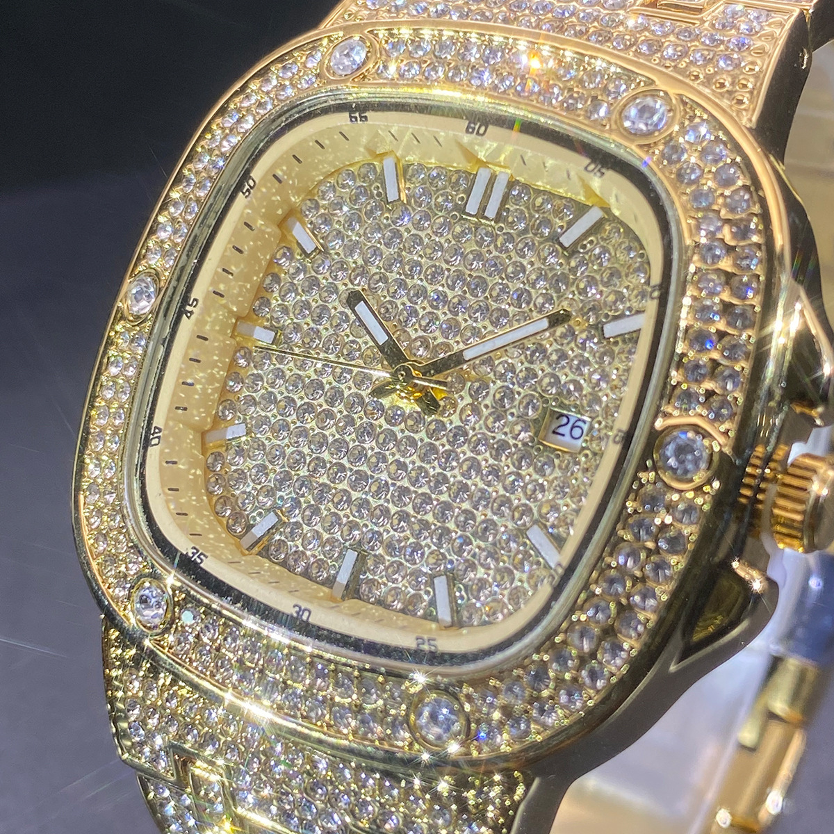 Vierkant polshorloge voor here - Jewelry Watches Gold recensie en prijs