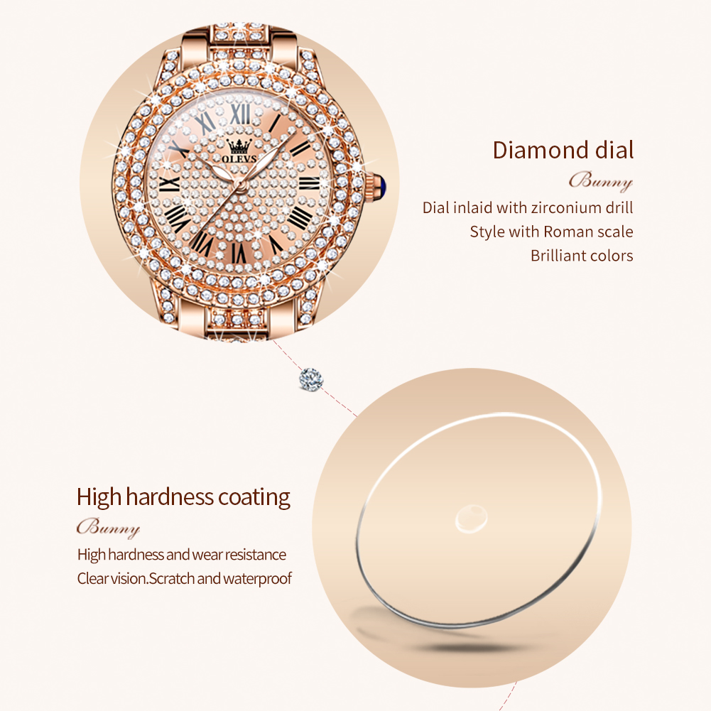 OLEVS 9943 Luxe volledig diama - Jewelry Watches Gold recensie en prijs