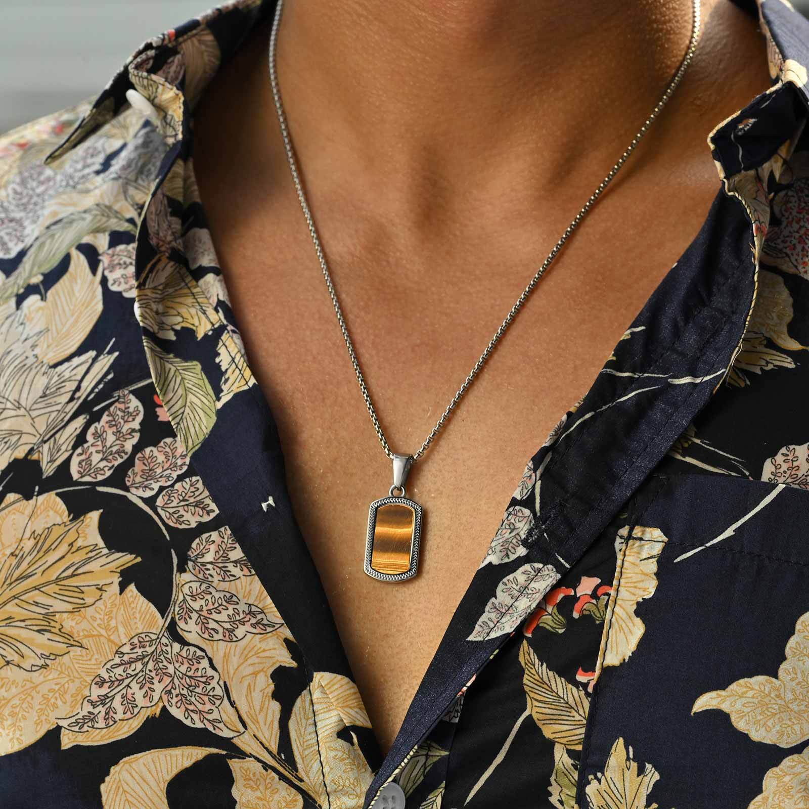 Vnox roestvrijstalen tijgeroog - Mens Dog Tag Necklace recensie en prijs