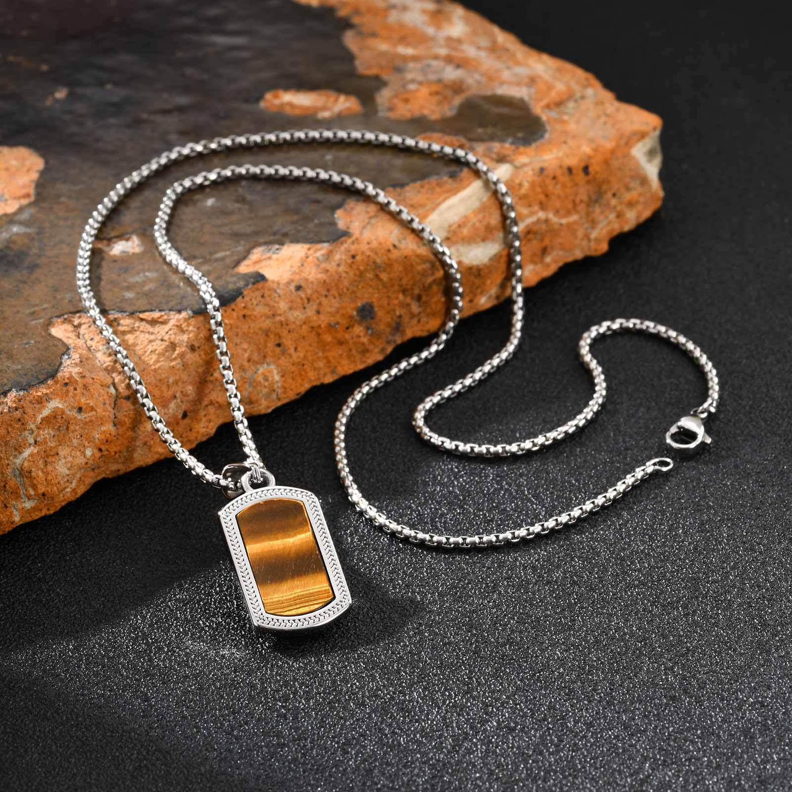 Vnox roestvrijstalen tijgeroog - Mens Dog Tag Necklace recensie en prijs